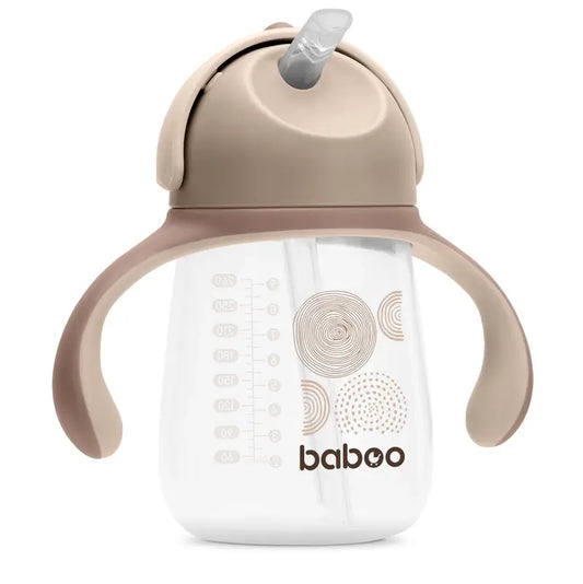 Tasse d'apprentissage Baboo Au Naturale en silicone avec paille 9+ mois, 260 ml