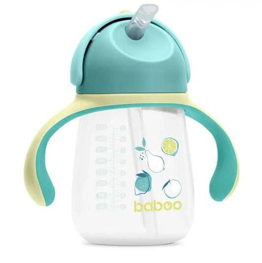 Tasse d'apprentissage Baboo Lagoon Fiesta en silicone avec paille 9+ mois, 260 ml