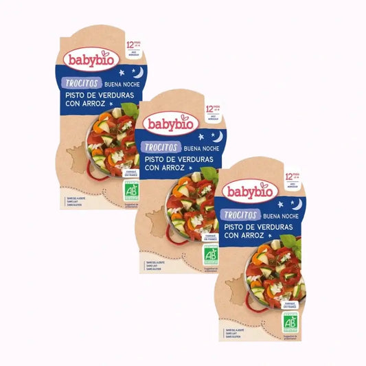 Babybio Good Night Carrot Tomato & Polenta Chunks, Pack 3 x 2X200 grammes