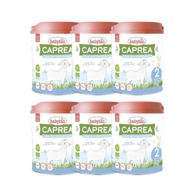 Babybio Caprea 2 Lait de chèvre 6-12 mois, paquet de 6 x 800 g