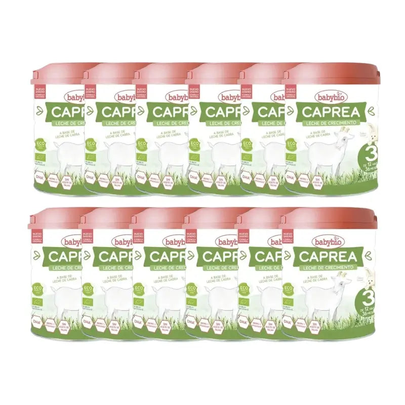Babybio Caprea 3 Lait de Chèvre 12-36 Mois, Pack 12 x 800g