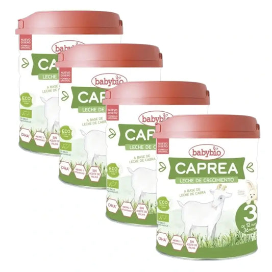 Babybio Caprea 3 Lait de Chèvre 12-36 Mois, Pack 4 x 800g