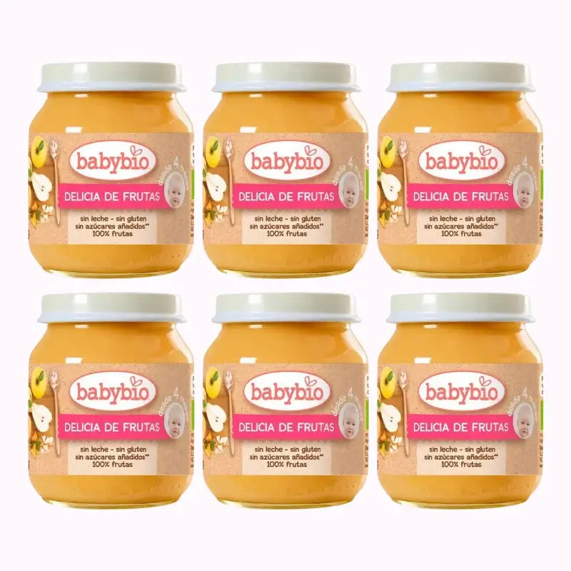 Babybio Fruit Delight, paquet de 6 x 130 grammes