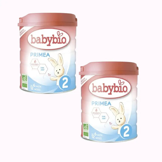 Babybio Primea 2 lait de vache de continuation 6-12 mois, paquet de 2 x 800g