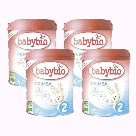 Babybio Primea 2 lait de vache de continuation 6-12 mois, paquet de 4 x 800 grammes
