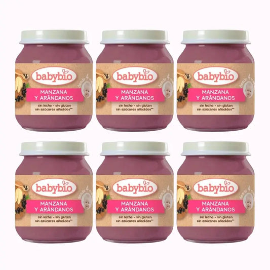 Babybio Pommes myrtilles, paquet de 6 myrtilles, 130g