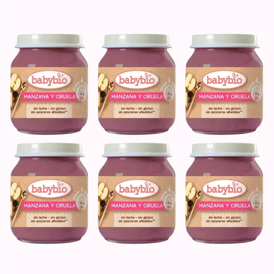 Babybio Pomme Prune, Pack 6 x Prune, 130g