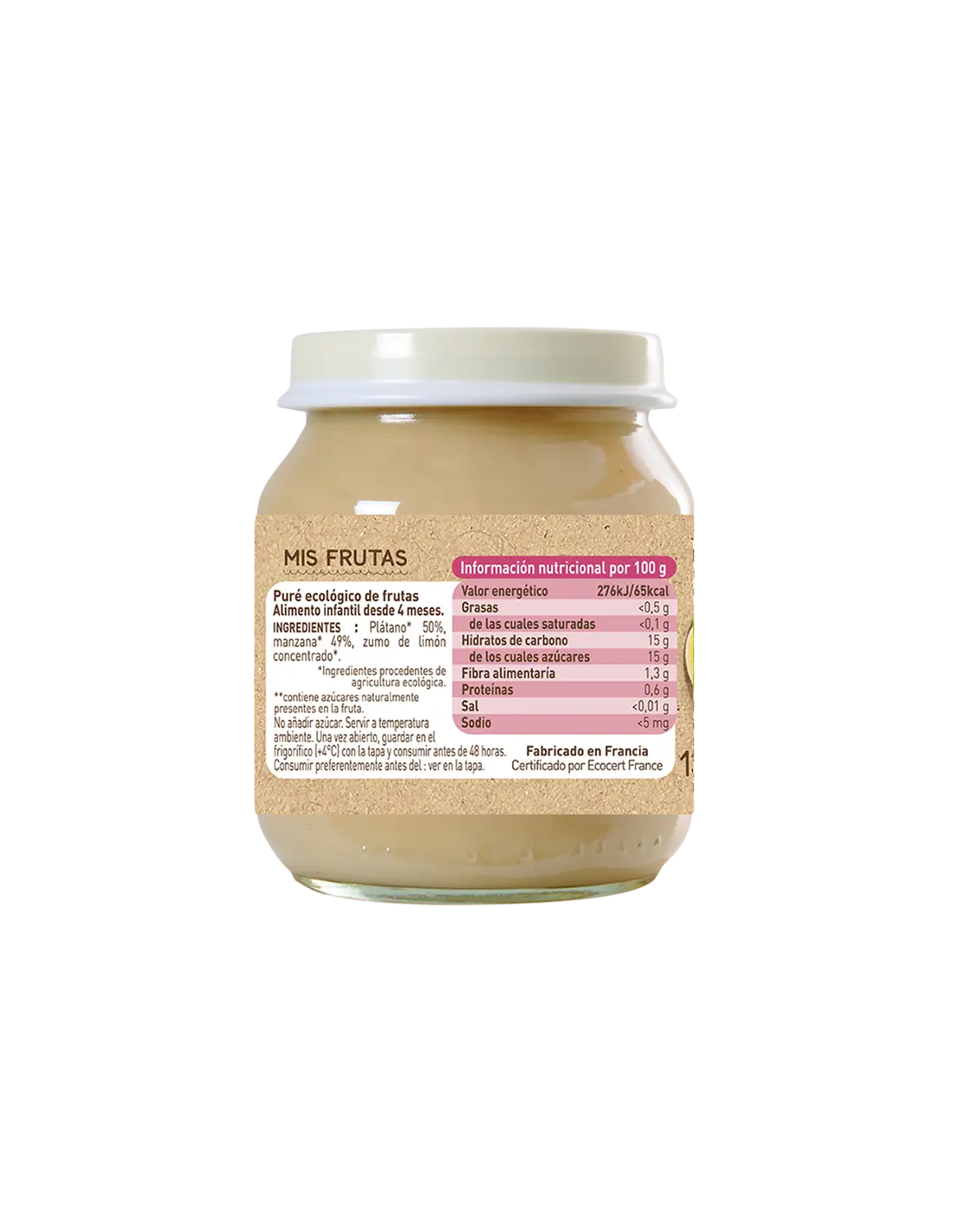 Babybio Banane et pomme - 130 g