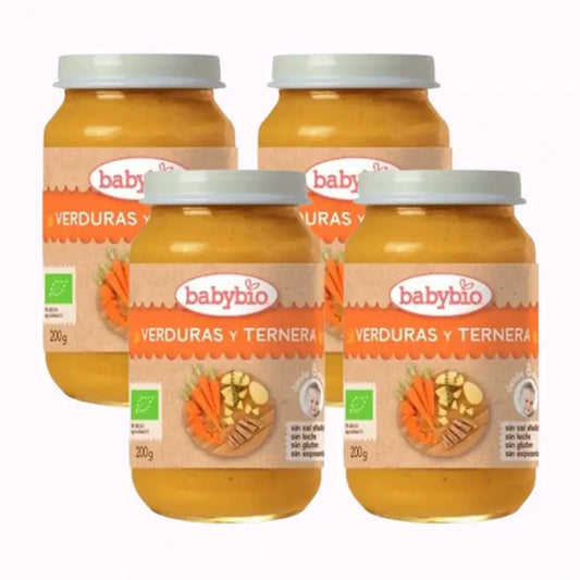 Babybio Menu Tradition Bœuf, paquet de 4 x 200 grammes