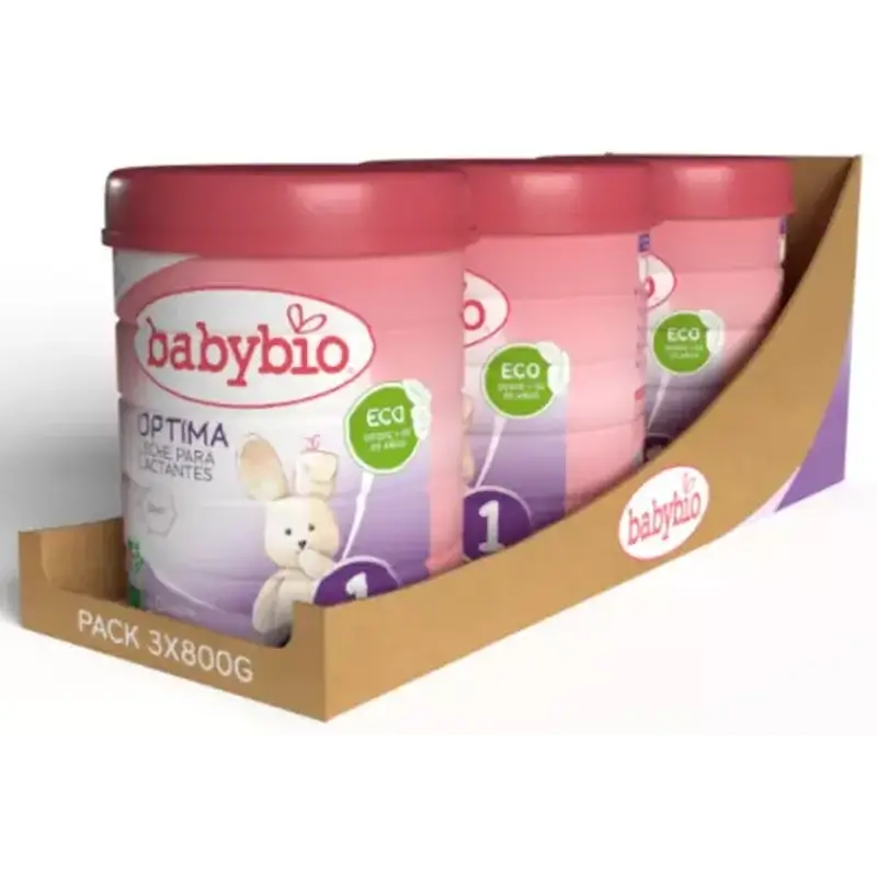 Babybio Optima 1 Lait de vache 0-6 mois, paquet de 3 x 800 grammes