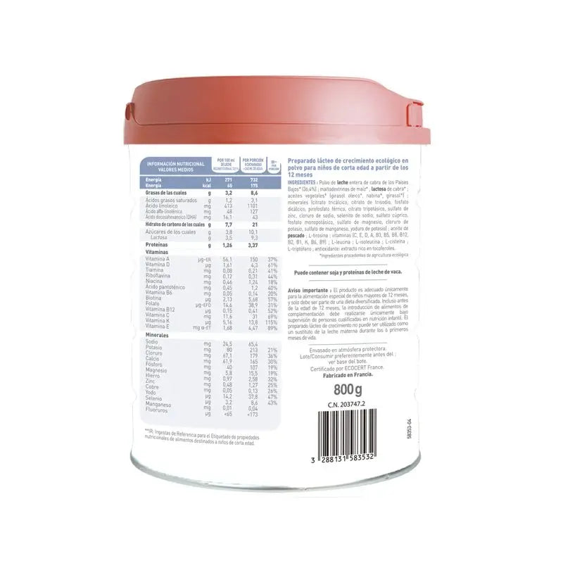Babybio Caprea 3 Lait de Chèvre 12-36 Mois, Pack 4 x 800g