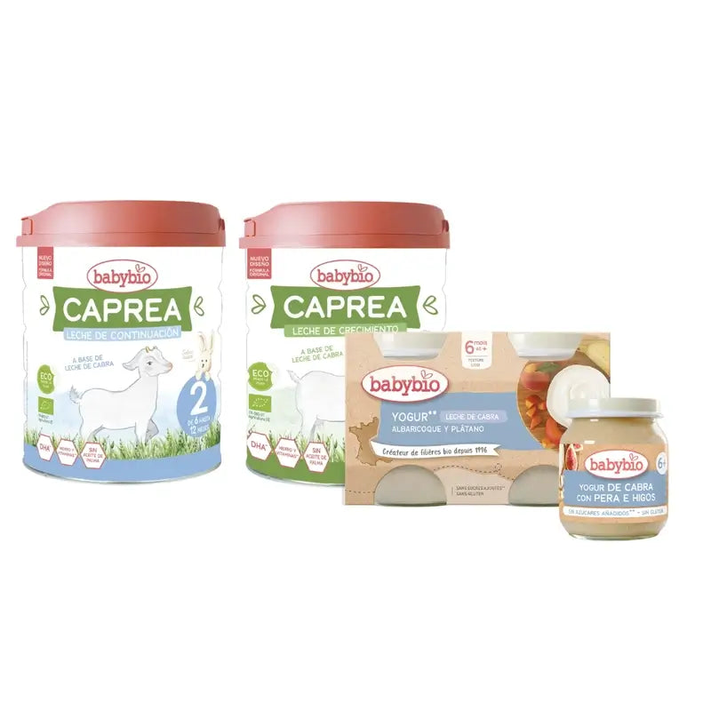 Babybio Pack Caprea Milk 2 et 3 + yaourts de chèvre