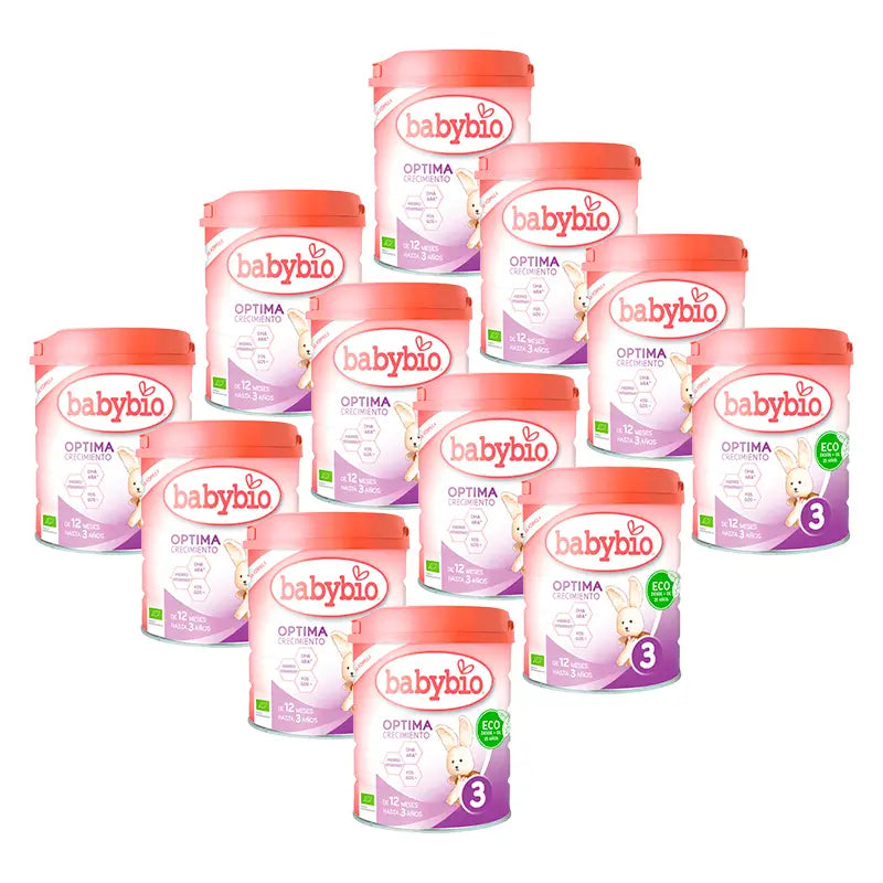 Babybio Optima 3 Cow's Milk 12-36 Months, Pack 12 x 800 grams