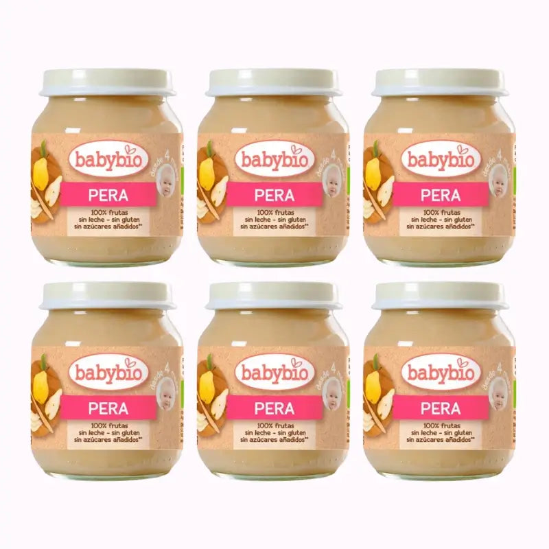 Babybio Poire, paquet de 6 x 130 grammes