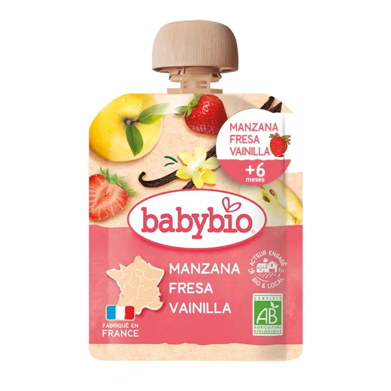 Babybio Pouch Pomme Fraise Vanille, 90g