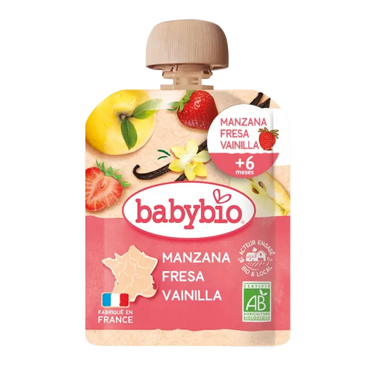 Babybio Pouch Pomme Fraise Vanille, 90g