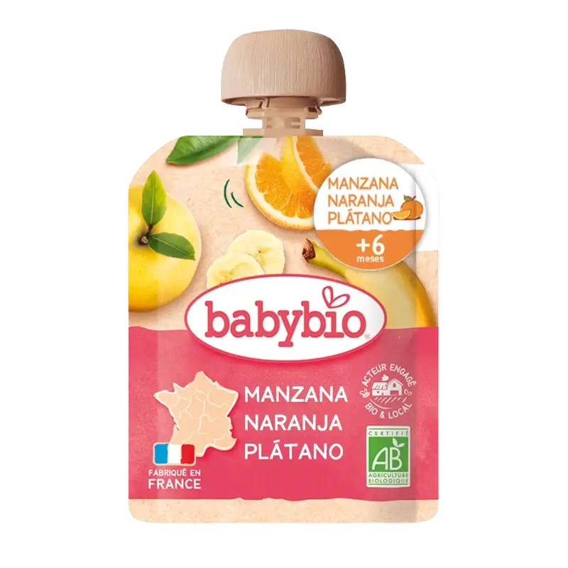 Babybio Pouche Pomme Orange Banane Bio , 90 g