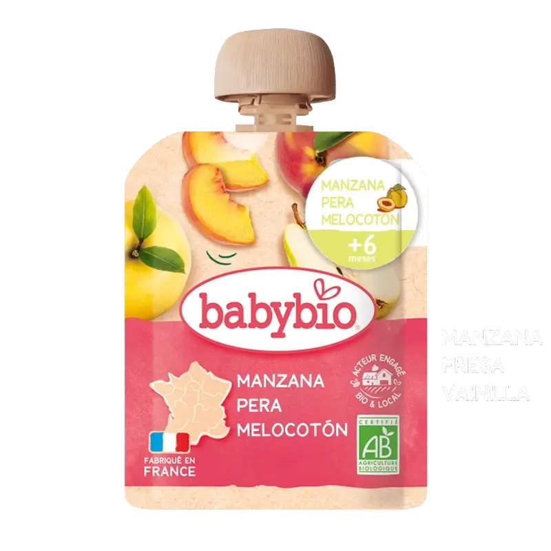 Babybio Pouche Pomme, Poire et Pêche , 90 g
