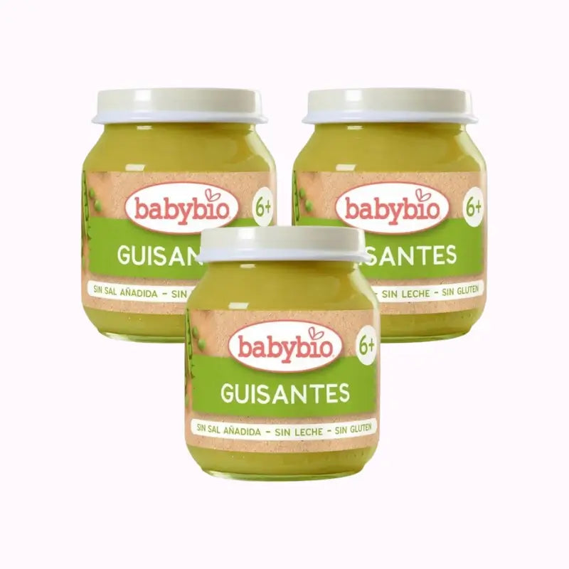 Babybio Babybio Petits pois, paquet de 3 x 130 grammes