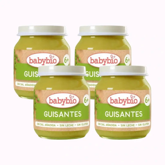 Babybio Babybio Petits pois, paquet de 4 x 130 grammes