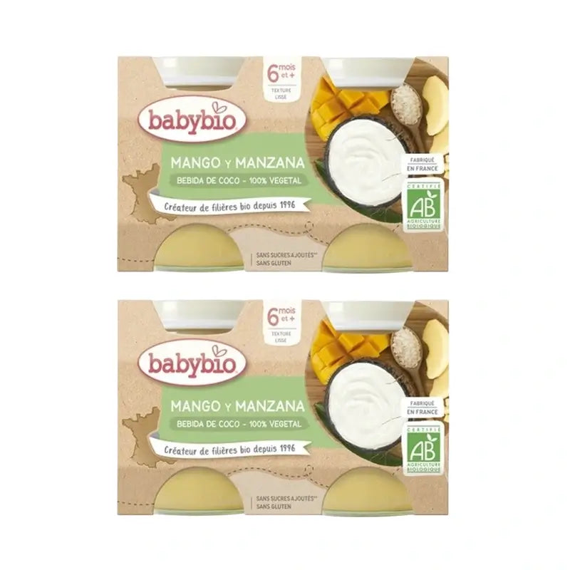 Babybio Yoghurt Coco Mangue Ananas & Pomme, Pack 4x130 g
