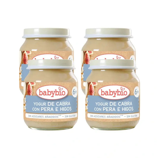 Babybio Yoghourt de chèvre au babeurre et aux figues, paquet de 4 x 130 g