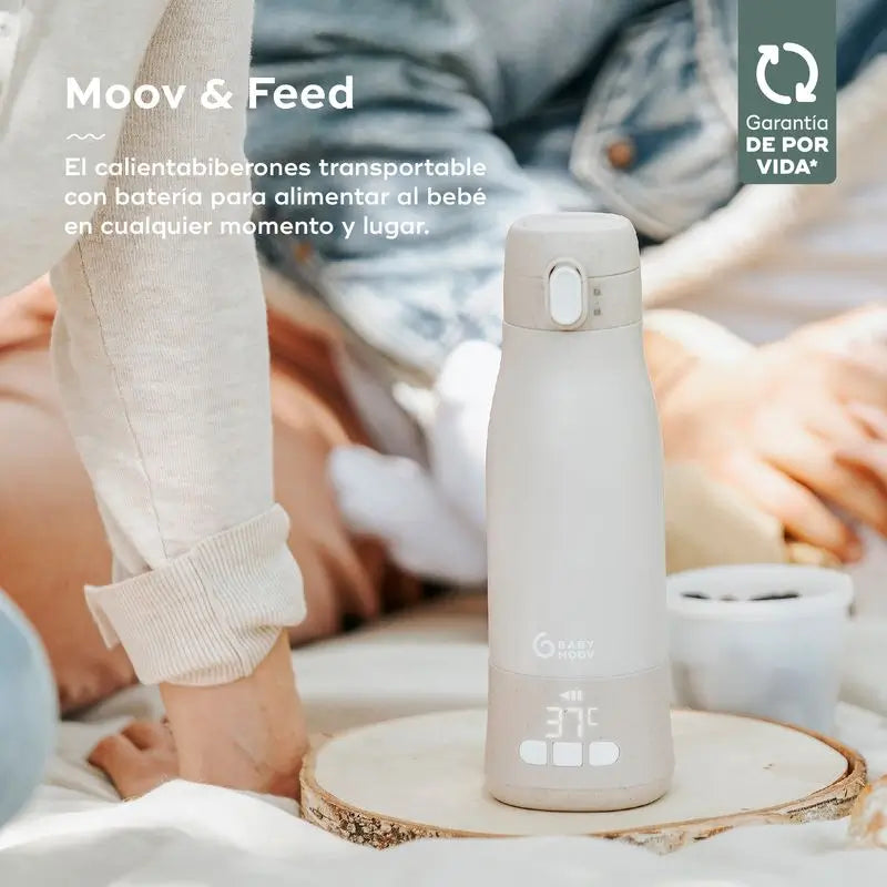 Chauffe-biberon transportable Babymoov avec batterie Moov & Feed Mineral Beige
