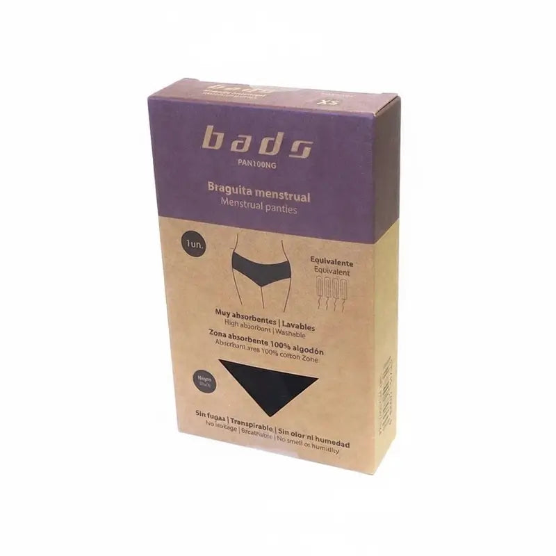 Bads Menstrual Panty Noir Avec Couture Taille XS