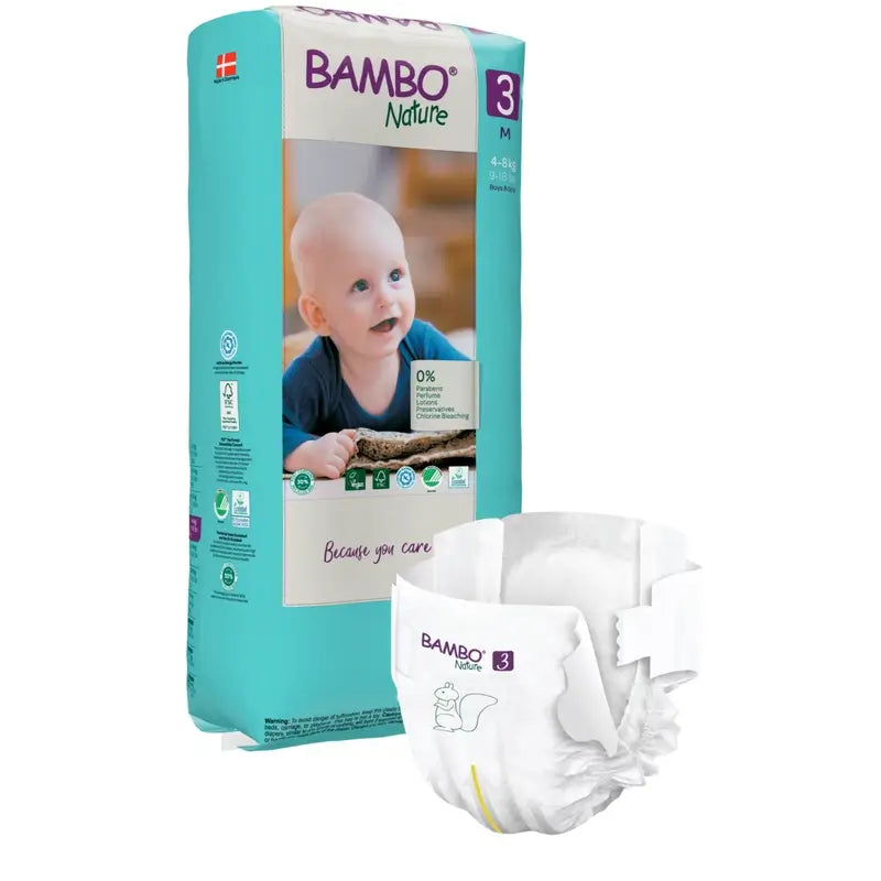 Couches Bambo Nature Taille 3 (4-8 Kg), 52 pcs.
