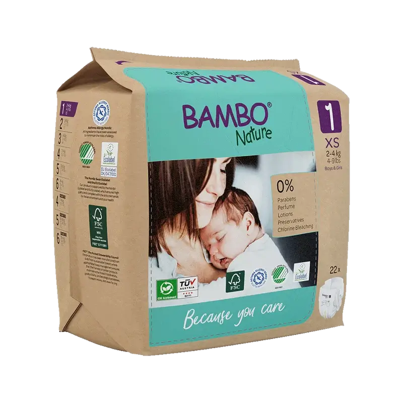 Couches Bambo Nature Taille 1 (2-4G), 22 pcs.