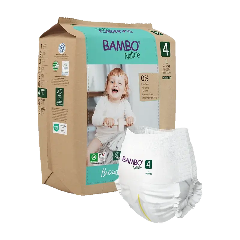 Couches Bambo Nature Pants Taille 4 (7-14Kg), 20 pièces