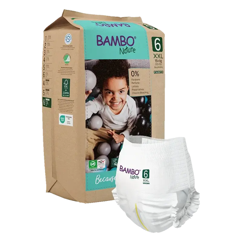Couches Bambo Nature Pants Taille 6 (+18Kg), 18 pièces