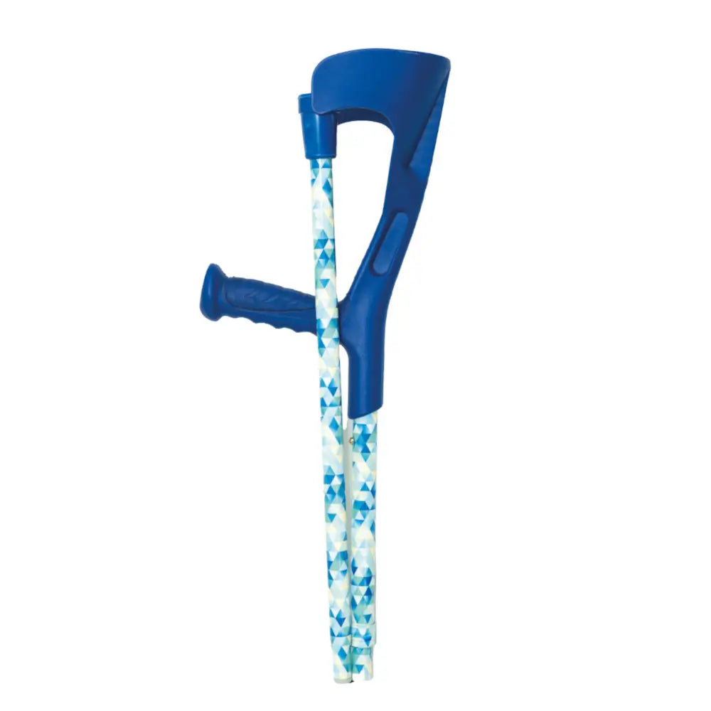 canne anglaise pliable, bleu (paire)