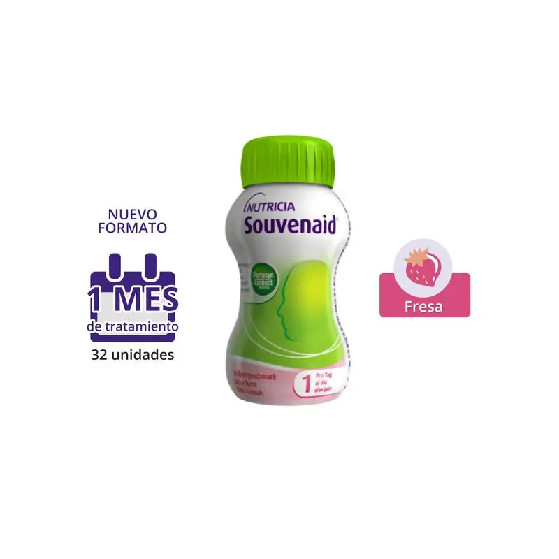 Nutricia Souvenaid Smoothies goût fraise, 32 unités x 125 ml