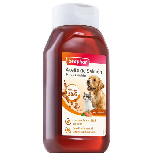 Beaphar Huile de saumon pour chiens et chats 425 ml, nourriture humide pour chiens