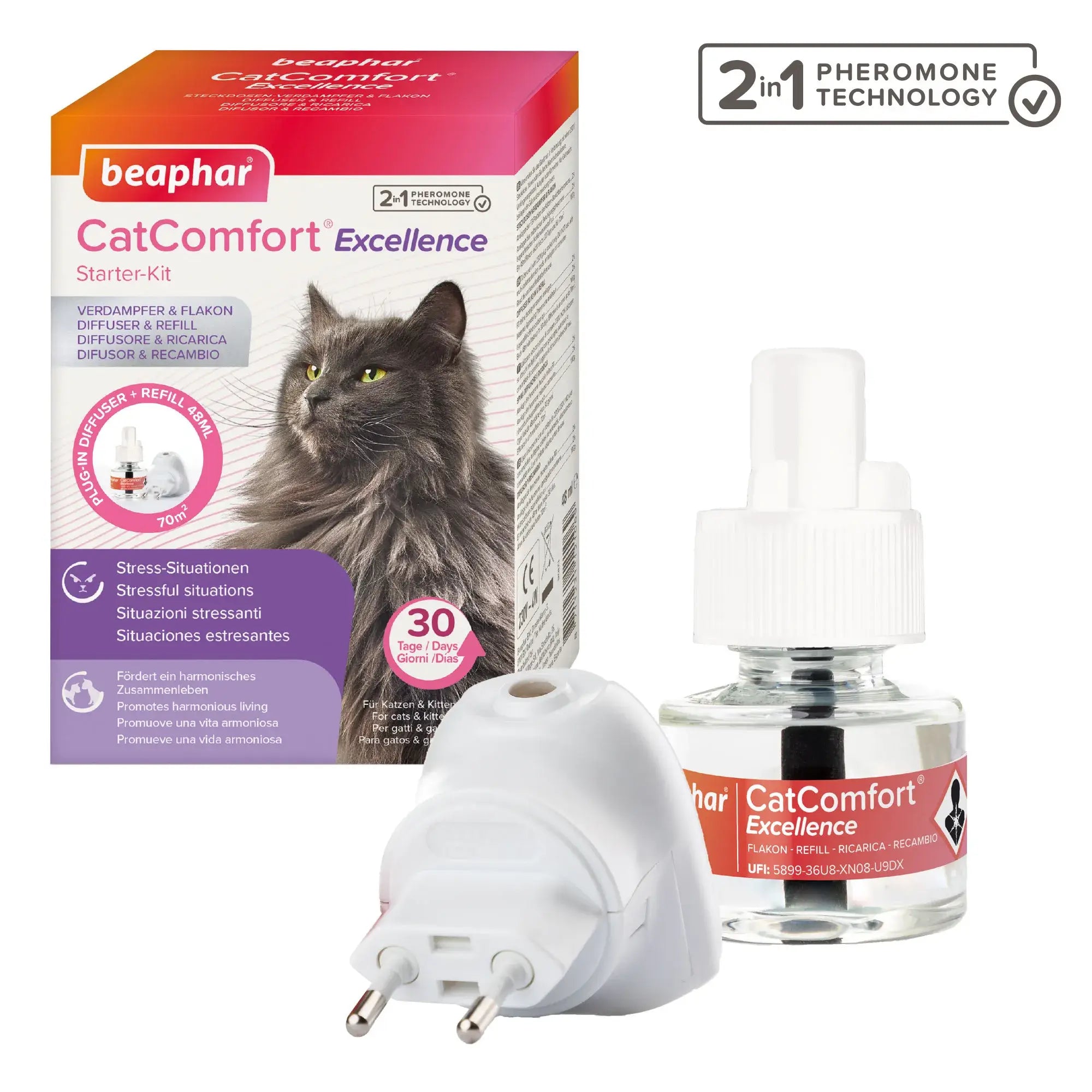 Beaphar Cat Comfort Diffuseur et recharge pour chat 48 ml
