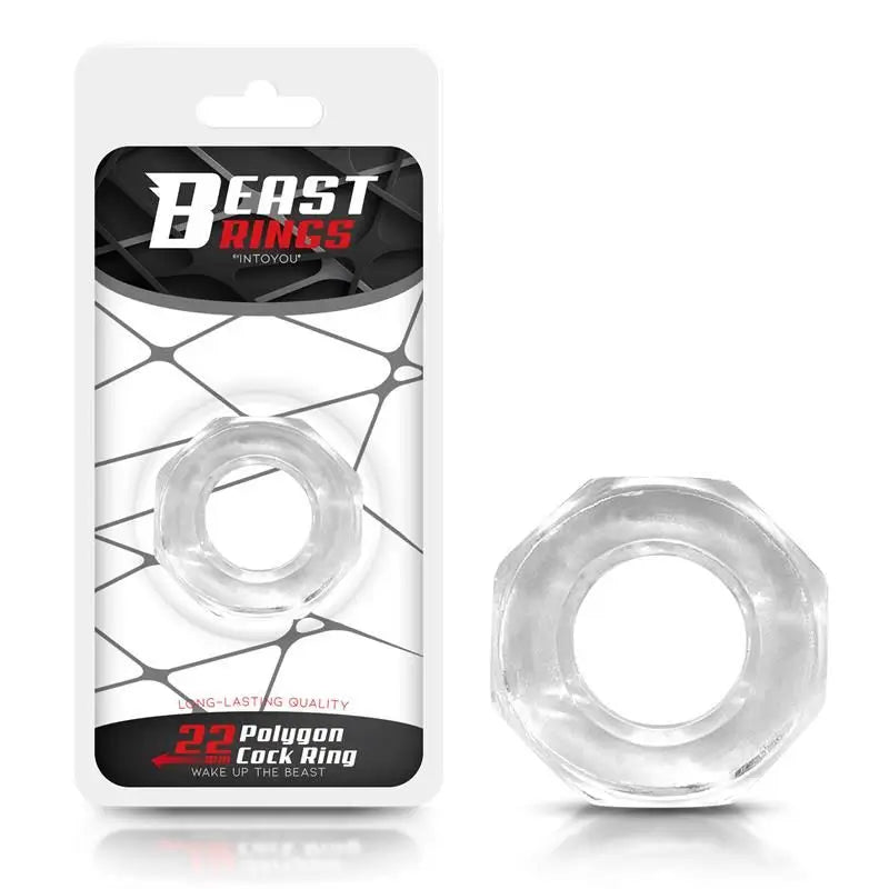 Anneaux de Bête Anneau de Bite Polygonal Super Flexible 2.2 Cm Transparent