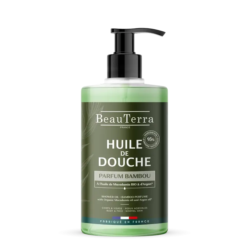 Beauterra Huile de douche au bambou, 750 ml