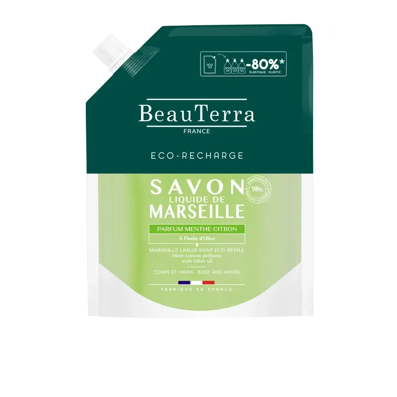 Beauterra Body Hygiene Refill Marseille Soap Mint-Lemon 900 Ml