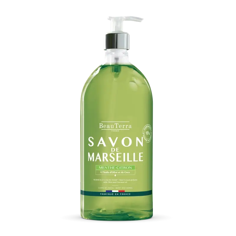 Beauterra Savons de Marseille Savon de Marseille Menthe-Citron , 1000 ml