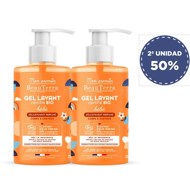 Beauterra Pack Gel douche bébé avec parfum, 2x750 ml