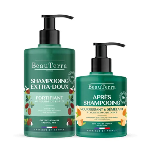 Beauterra Pack Shampooing fortifiant 750 ml + Après-shampooing 500 ml