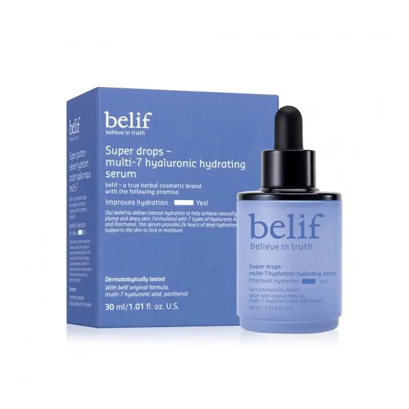 Belif Super Drops - Multi-7 Hyaluronic Hydrating Serum , 30 ml