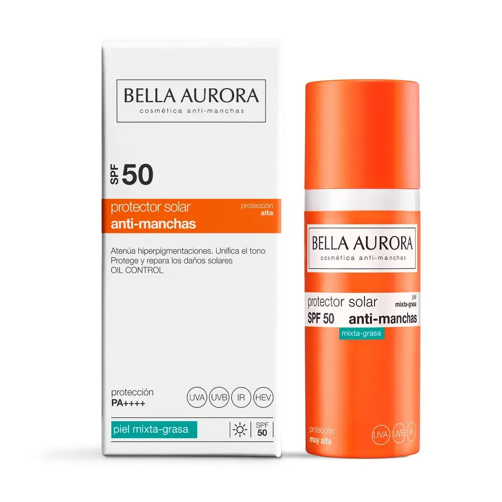 Bella Aurora Crème solaire anti-imperfections Spf50, Peau grasse-mixte, 50 ml