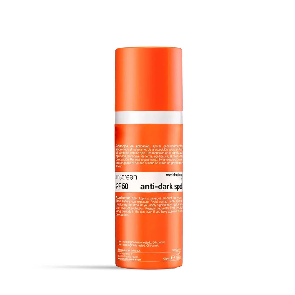 Bella Aurora Crème solaire anti-imperfections Spf50, Peau grasse-mixte, 50 ml