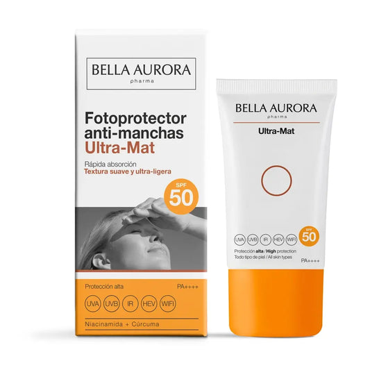 Crème solaire anti-imperfections Bella Aurora Ultra-Mat, 50 ml.