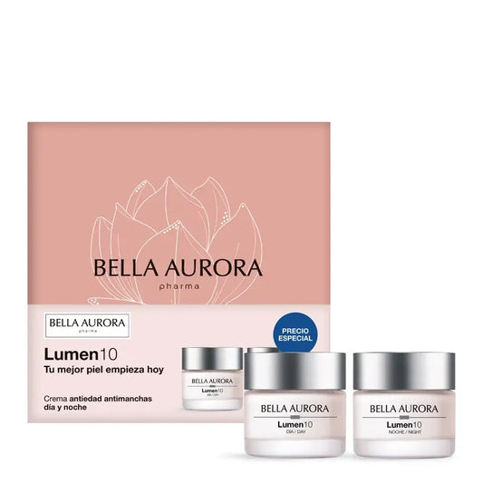 Bella Aurora Pack Lumen10 - Rituel contre les taches, les rides et le teint terne, 50 + 50 ml