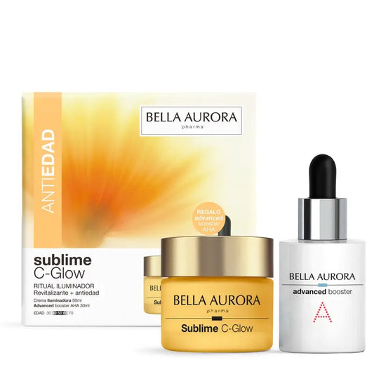 Bella Aurora Sublime C-Glow Pack + Advanced Booster Aha - Rituel d'illumination, 50 + 30 ml