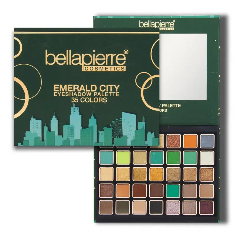 Bellapierre Cosmetics Palette d'ombres à paupières Emerald City, 35 couleurs , 38 g