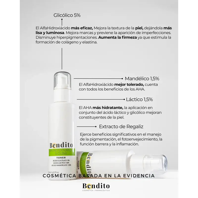 Tonique exfoliant béni Skin Retexturizing & Gl8W, 125 Ml